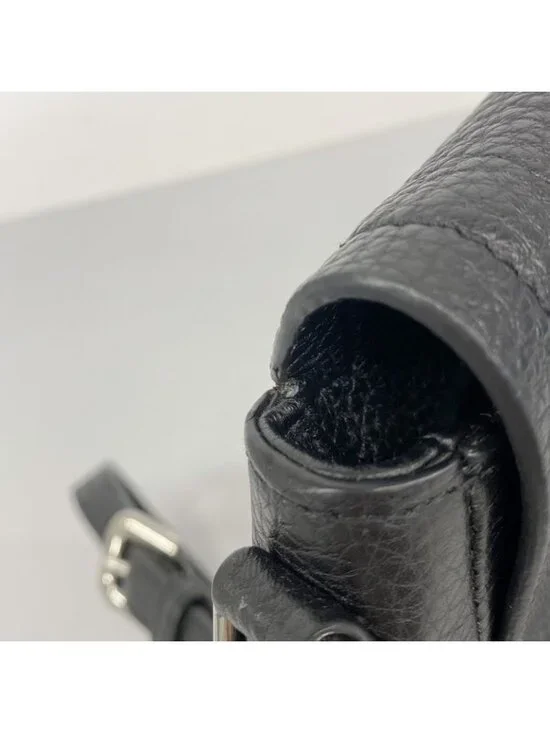 Prada Shoulder Bag Leather Black Silver - Picture 7 of 10